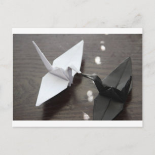 Carte Postale grues origami romantique