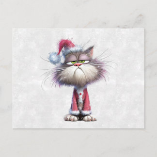 Carte Postale Grumpy Christmas Kitten