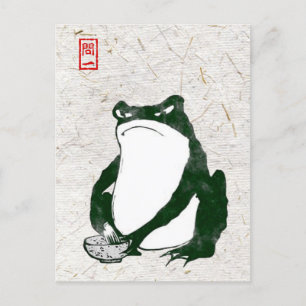 Carte Postale Grumpy Grenouille japonaise crapaud 19ème siècle