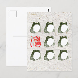 Carte Postale Grumpy Grenouille japonaise crapaud 19ème siècle