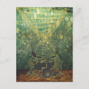Carte Postale grunge à affiche à tambour 1b