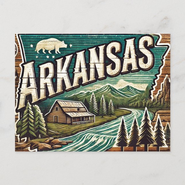 Carte Postale Grunge Arkansas (Devant)