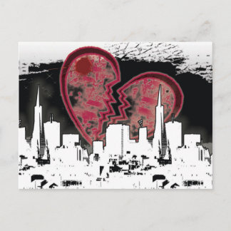 Carte postale grunge d'une ville brisée