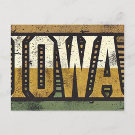 Carte Postale Grunge Iowa en détresse