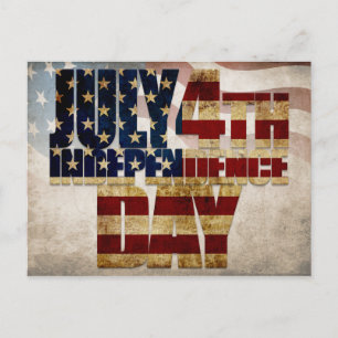 Carte Postale Grunge USA juillet 4 Juillet Indépendance Graphiqu