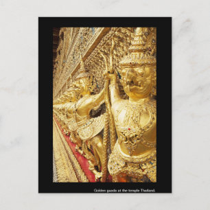 Carte Postale Guada dorée au temple de la Thaïlande.