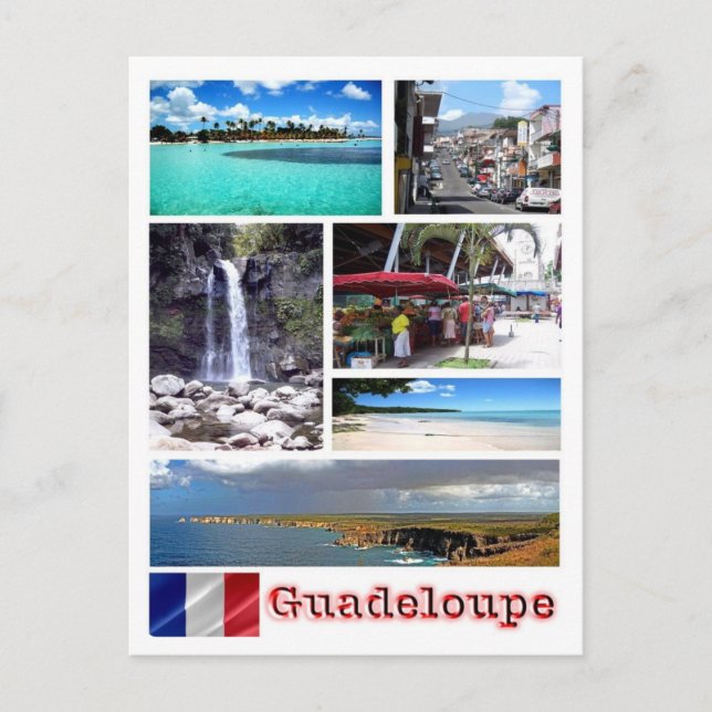 Carte Postale Guadeloupe - Mosaïque - (Devant)