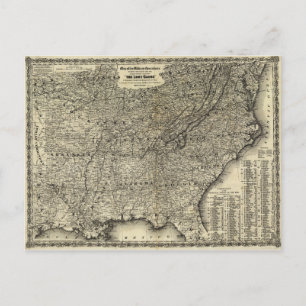 Carte Postale Guerre civile Plan des opérations militaires La ca