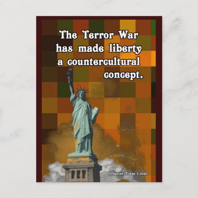 Carte Postale Guerre contre le terrorisme et liberté contre-cult (Devant)