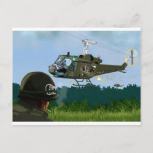 Carte Postale Guerre du Vietnam Bell Huey.