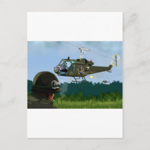 Carte Postale Guerre du Vietnam Bell Huey.