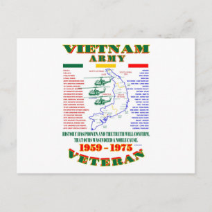 CARTE POSTALE GUERRE DU VIETNAM. VÉTÉRAN DE L'ARMÉE AMÉRICAINE