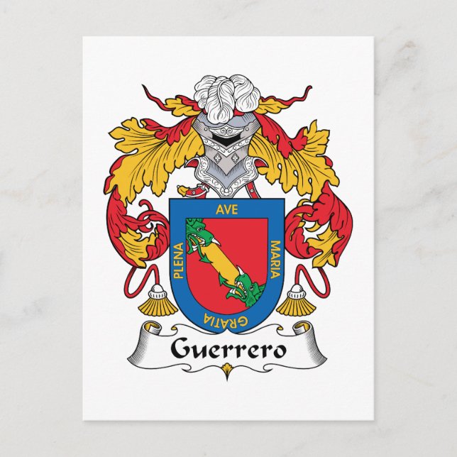 Carte Postale Guerrero Family Crest (Devant)