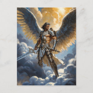 Carte Postale Guerrier d'or de l'Archange Michel du Ciel
