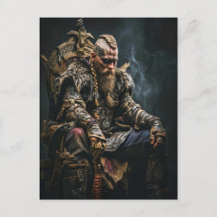 Carte Postale Guerrier Viking dans une tenue authentique