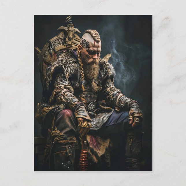 Carte Postale Guerrier Viking en tenue authentique (Devant)