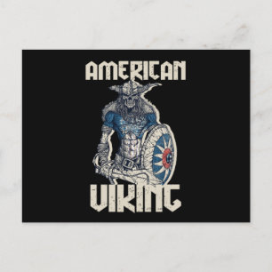Carte Postale Guerrier Viking épée américaine Valhalla Norse Myt
