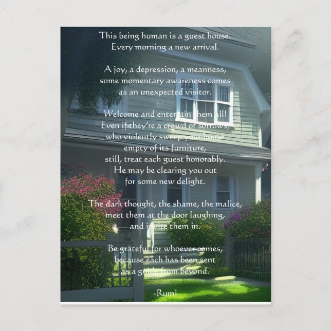 Carte Postale Guest House Rumi Poem (Devant)