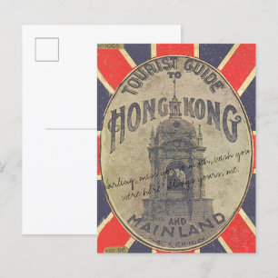 Carte Postale Guide touristique antique de Hong Kong avec Union 