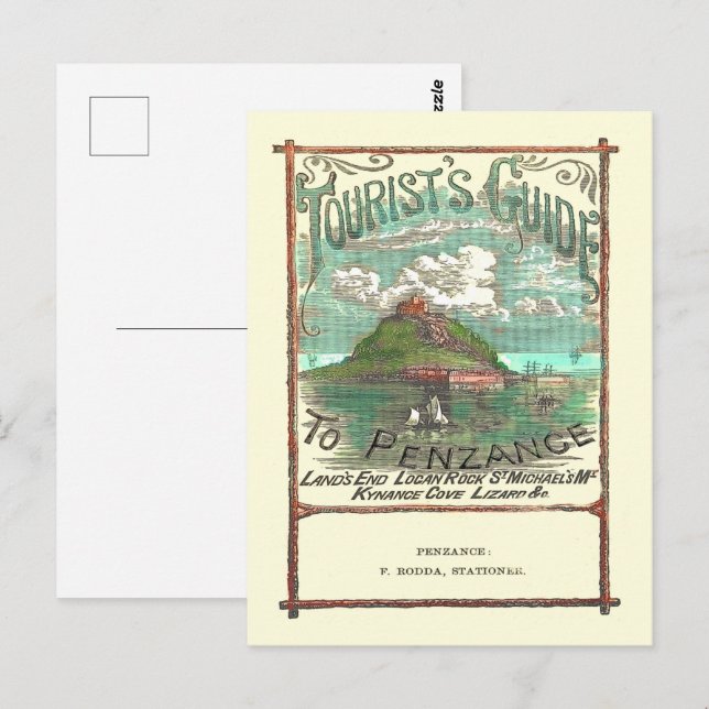 Carte Postale Guide touristique vintage de Penzance (Devant / Derrière)