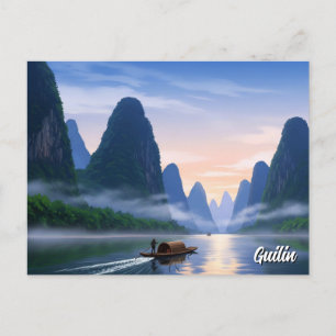 Carte Postale Guilin Chine Li River Travel