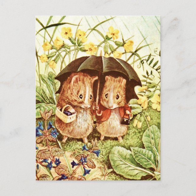 Carte Postale Guinée Pigs Go Shopping par Beatrix Potter (Devant)