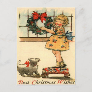 Carte Postale Guirlande accrochante de fille