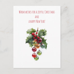 Carte Postale Guirlande festive vintage de Noël