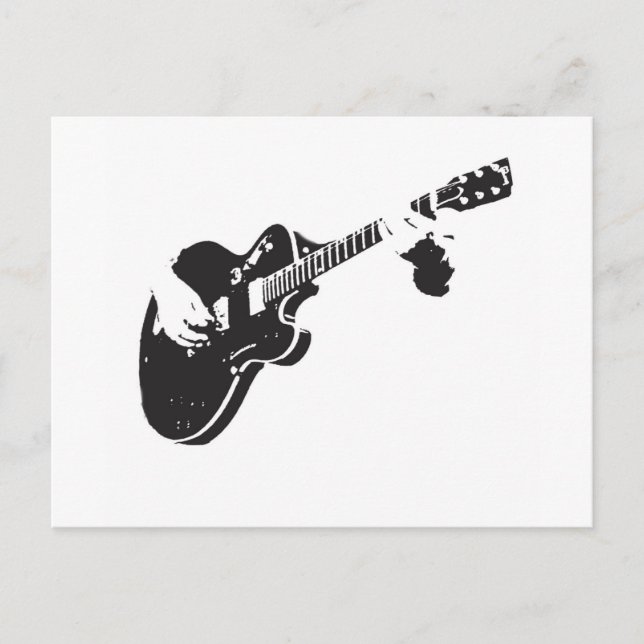 Carte Postale Guitar noir et blanc (Devant)