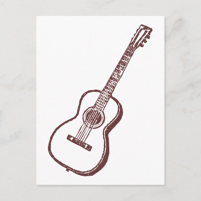 Carte Postale Guitare classique acoustique Brown (Devant)