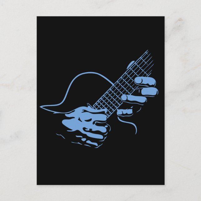 Carte Postale Guitare Hands II -blu (Devant)