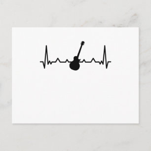 Carte Postale Guitare Heartbeat Music et cadeaux guitaristes