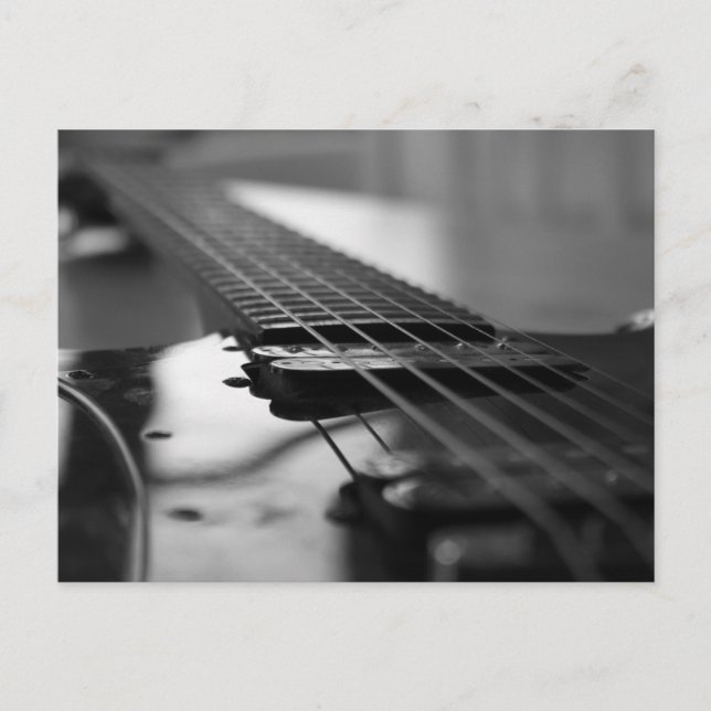 Carte Postale Guitare noire et blanche (Devant)