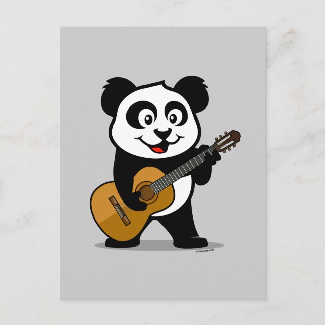 Carte Postale Guitare Panda (Devant)