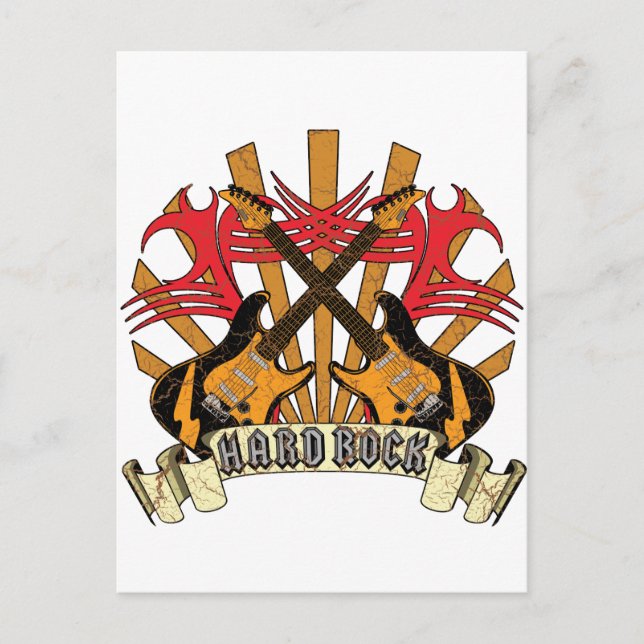 Carte Postale Guitares Hard Rock (Devant)