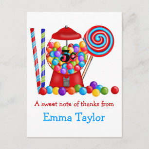 Carte Postale Gumball Machine Candy Lollipop