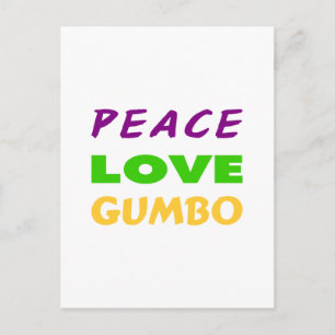 CARTE POSTALE GUMBO DE L'AMOUR DE LA PAIX