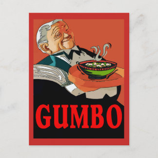 Carte Postale Gumbo, serveur vintage