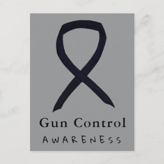 Carte Postale Gun Control Awareness Black Ribbon Postcards