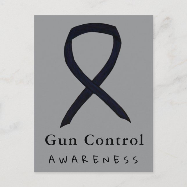 Carte Postale Gun Control Awareness Black Ribbon Postcards (Devant)