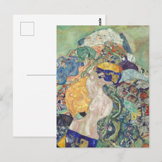 Carte Postale Gustav Klimt - Bébé (Berceau) (Devant / Derrière)