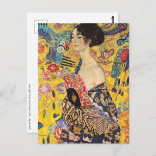 Carte Postale Gustav Klimt - Dame avec ventilateur