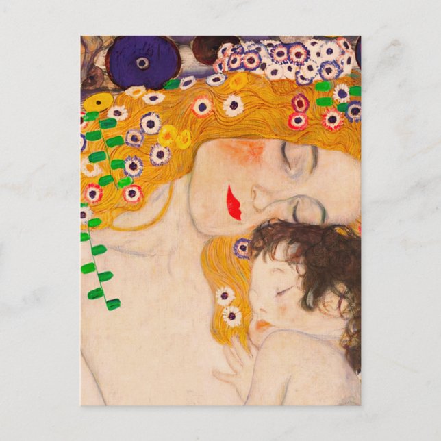 Carte Postale Gustav Klimt - Mère et Enfant (Devant)