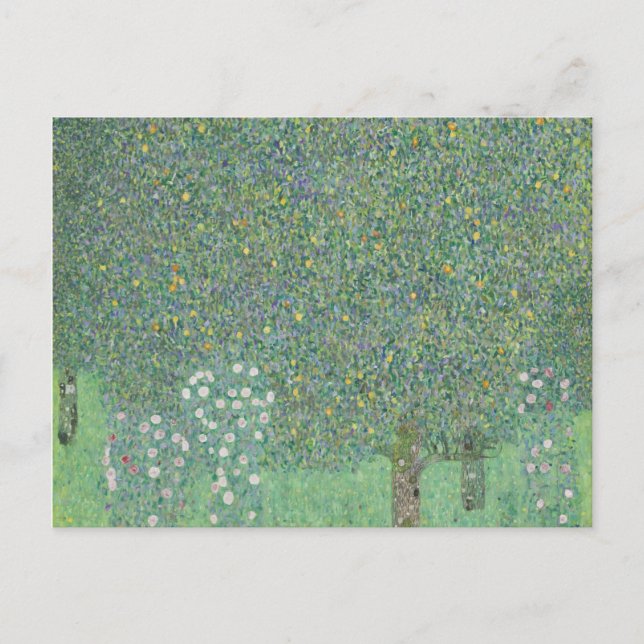 Carte Postale Gustav Klimt - Rosiers sous les arbres (Devant)