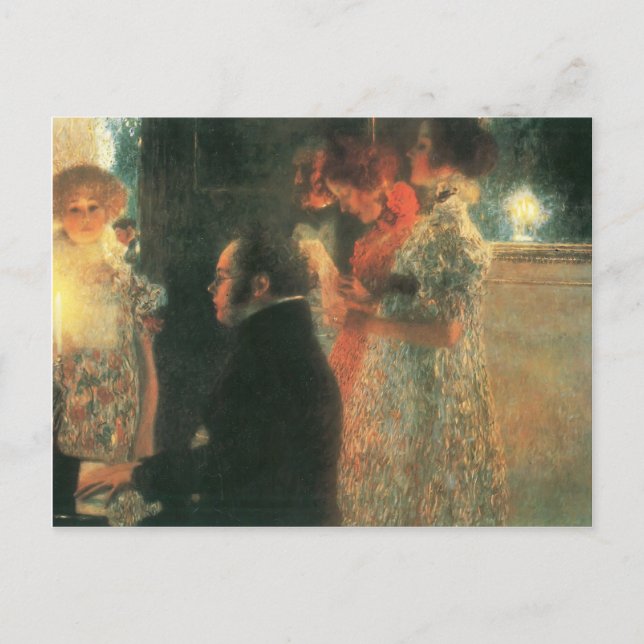 Carte Postale Gustav Klimt- Schubert au Piano II (Devant)