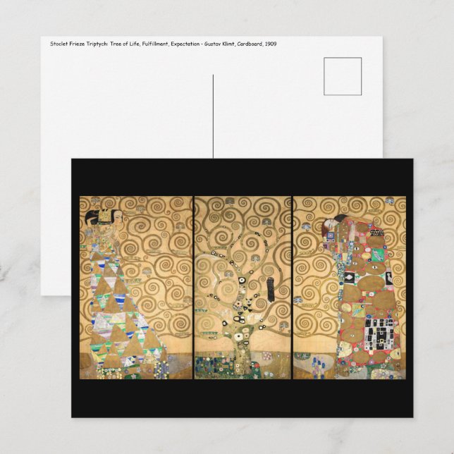 Carte Postale Gustav Klimt - Stoclet Frieze Arbre de vie (Devant / Derrière)