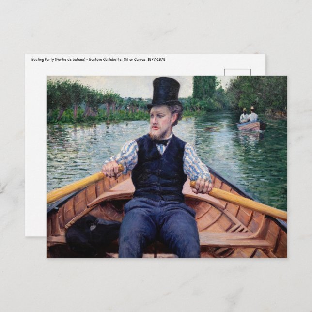Carte Postale Gustave Caillebotte - Bateau (Devant / Derrière)