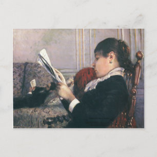 Carte Postale Gustave Caillebotte- Intérieur, femme lisant