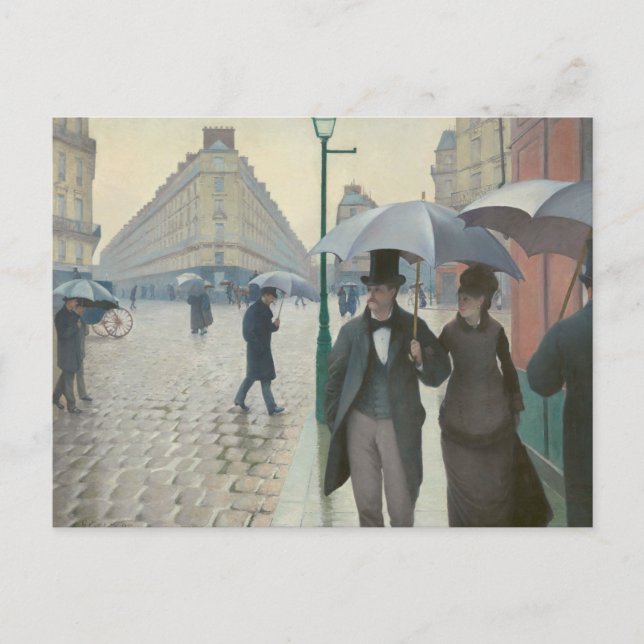 Carte Postale Gustave Caillebotte - Paris Street ; Jour de la pl (Devant)