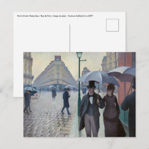 Carte Postale Gustave Caillebotte - Rue de Paris par temps de pl